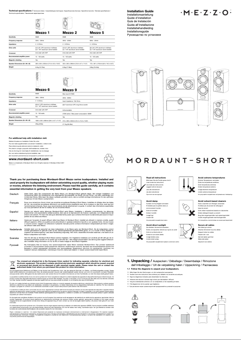 Image de la première page du manuel de l'appareil Mezzo 5