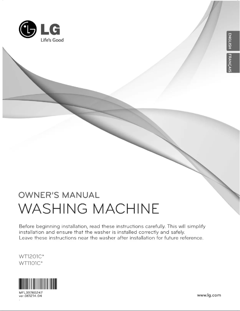 Page n°1 - Mode d'emploi LG WT1101CW