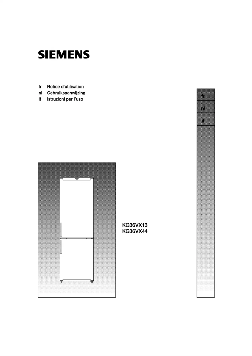 Page n°1 - Manuel utilisateur Siemens KG36VX13