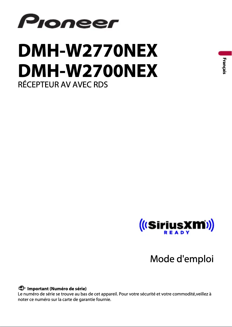 Page n°1 - Manuel utilisateur Pioneer DMHW-2770NEX
