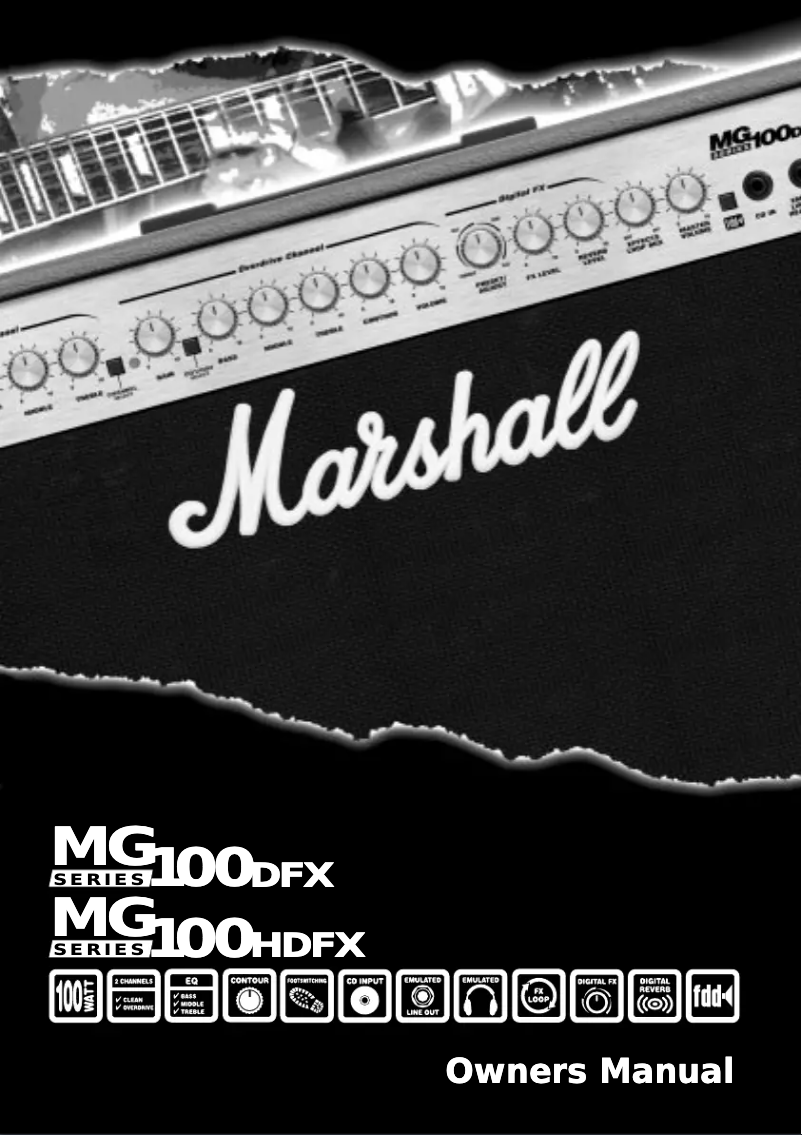 Page n°1 - Manuel utilisateur Marshall MG100DFX
