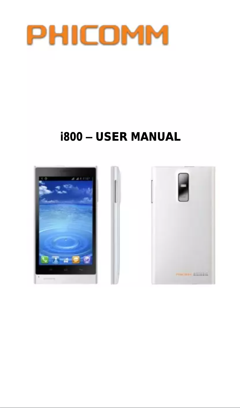 Page 1 de la notice Manuel utilisateur Phicomm I800