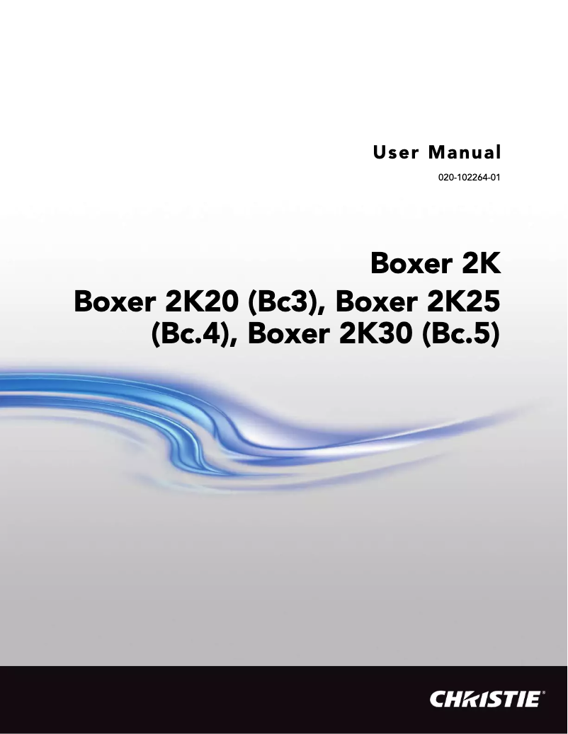 Page n°1 - Manuel utilisateur Christie Boxer 2K30