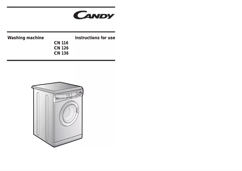 Page n°1 - Manuel utilisateur Candy CN136T-80