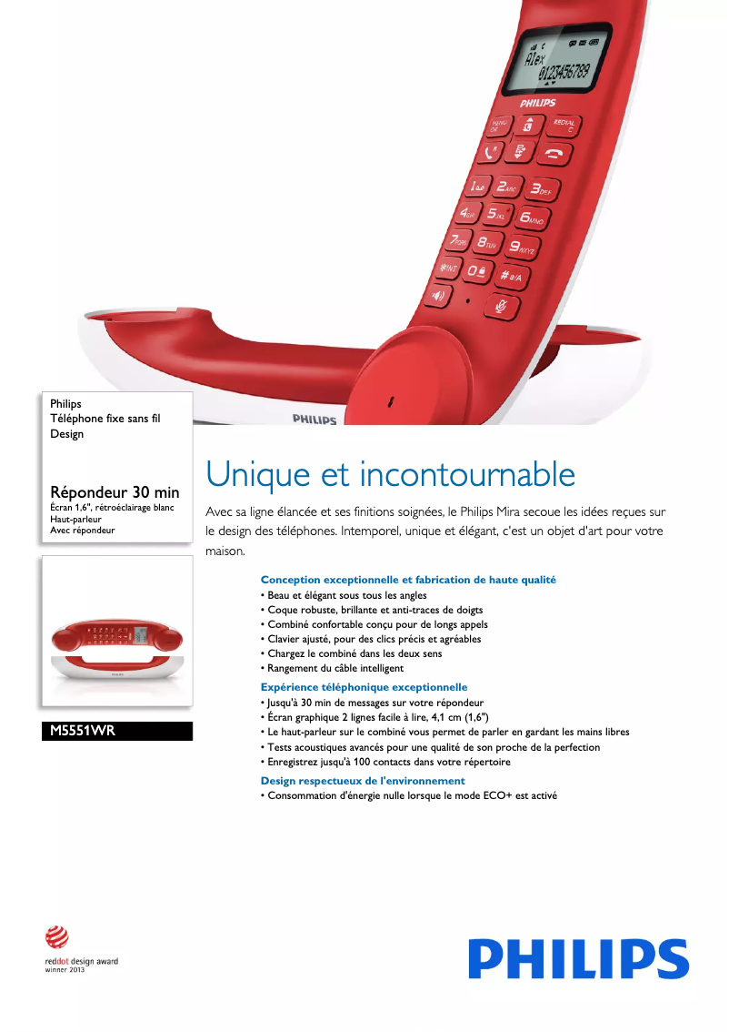 Image de la première page du manuel de l'appareil M5551WR