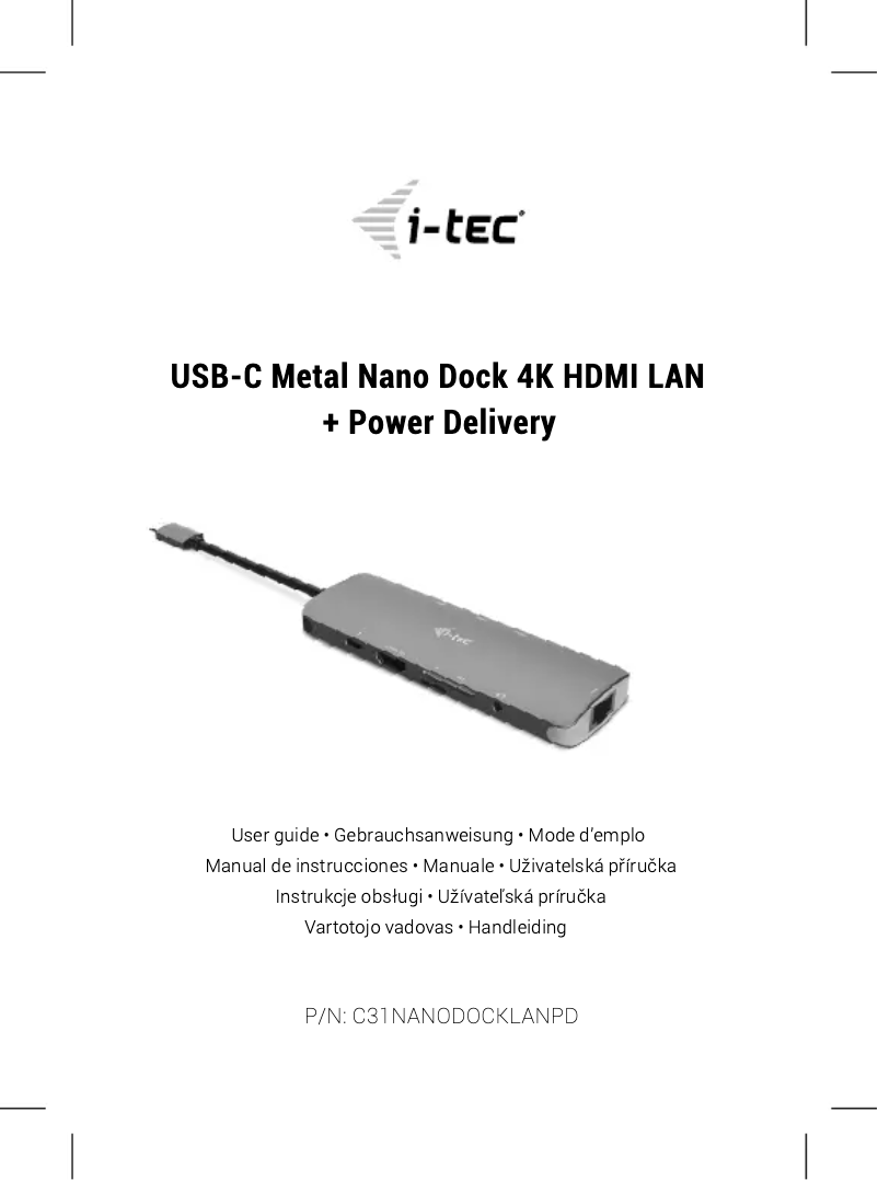 Image de la première page du manuel de l'appareil USB-C Metal Nano Docking Station