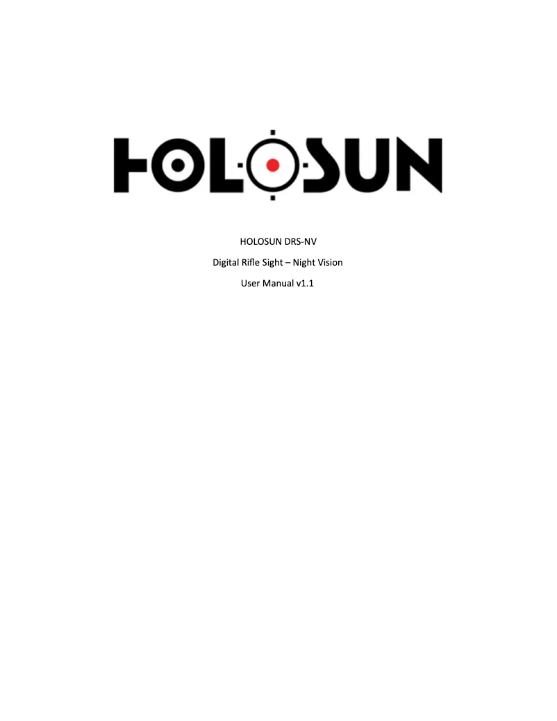 Page 1 de la notice Manuel utilisateur Holosun DRS-NV