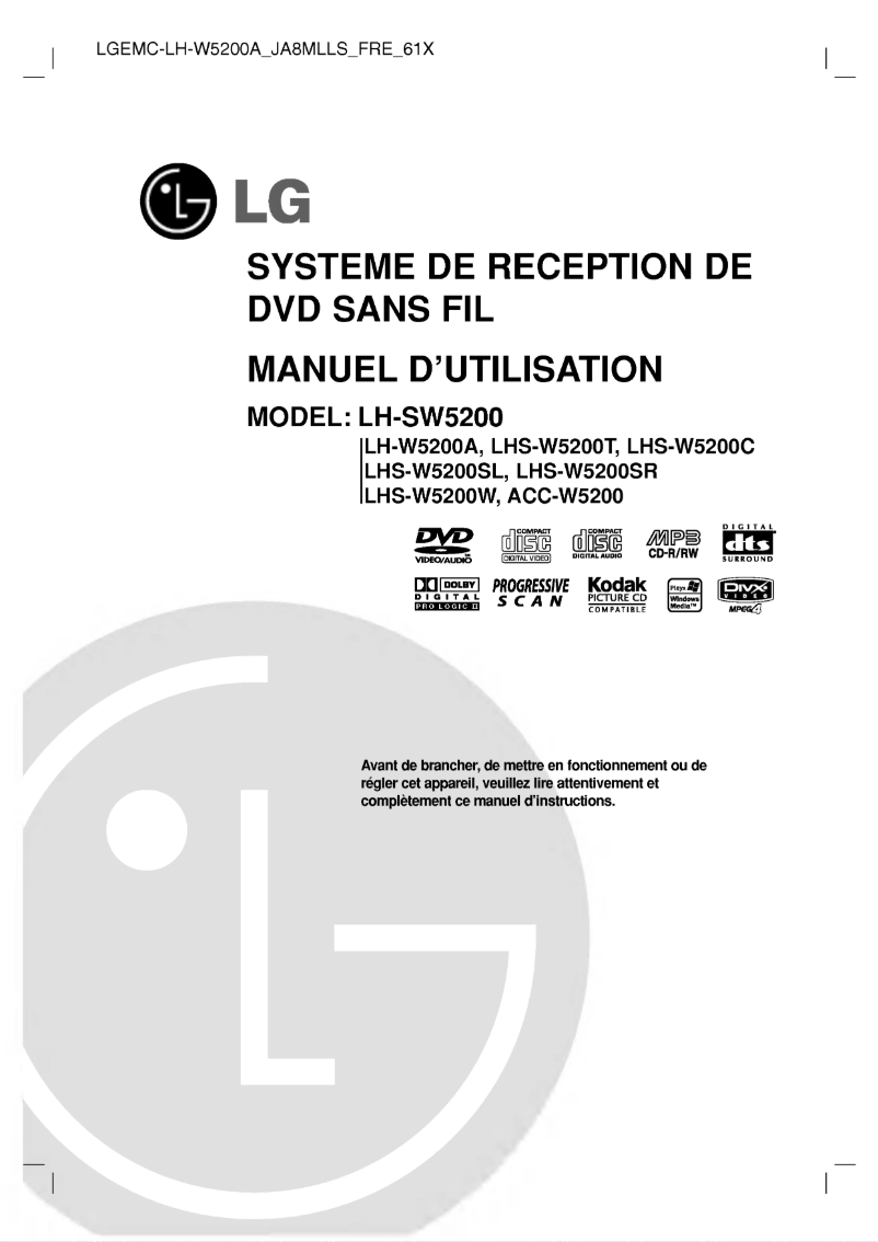 Page n°1 - Manuel utilisateur LG LH-SW5200