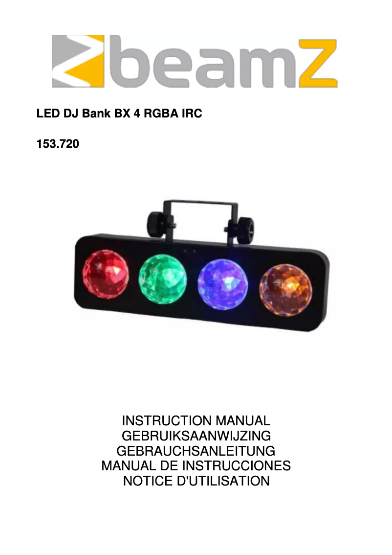 Page n°1 - Manuel utilisateur BeamZ DJ Banque BX 153.720