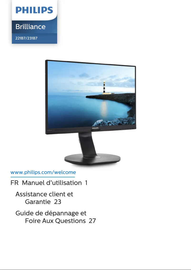 Page n°1 - Manuel utilisateur Philips Brilliance 221B7QPJKEB