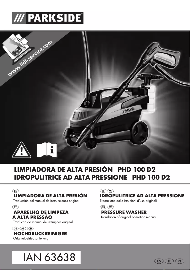 Página 1 del manual Manual de usuario Parkside PHD 100 D2