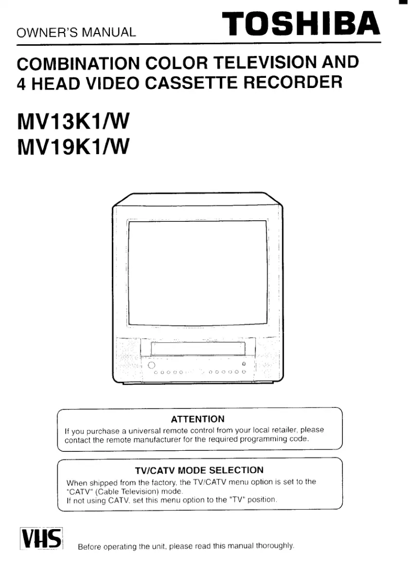 Image de la première page du manuel de l'appareil MW13K1