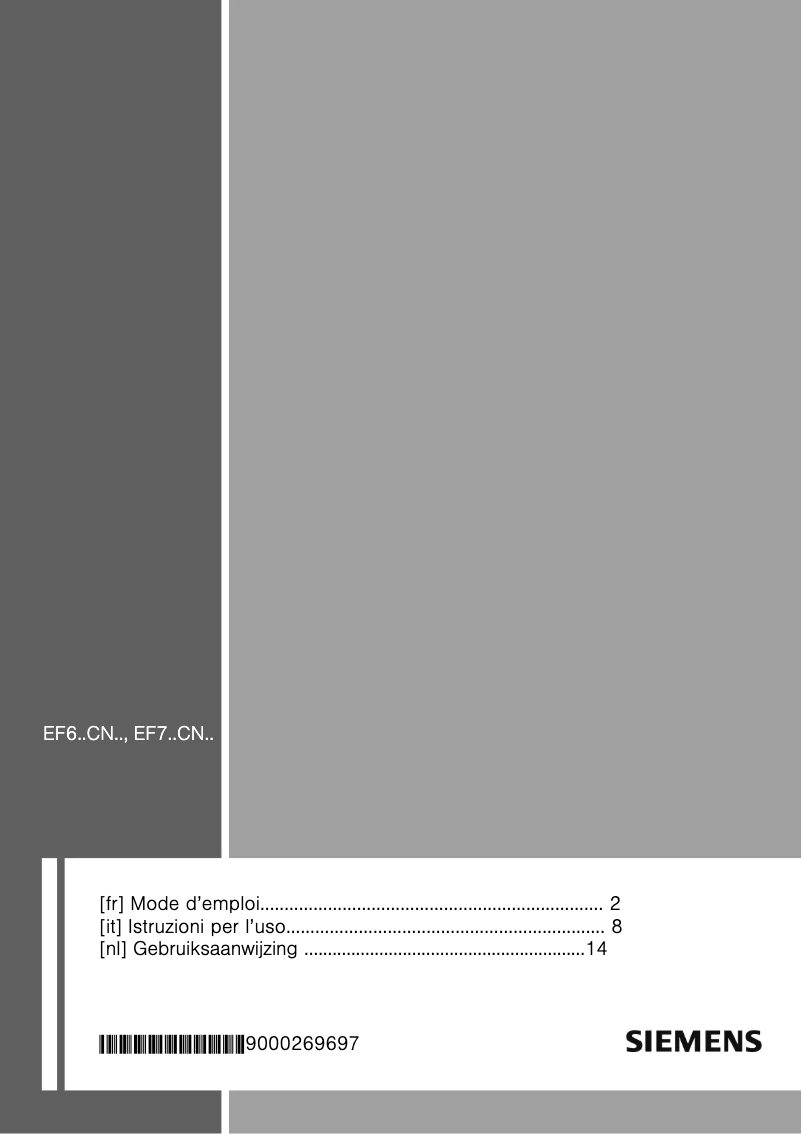 Page n°1 - Mode d'emploi Siemens EF645CN11D