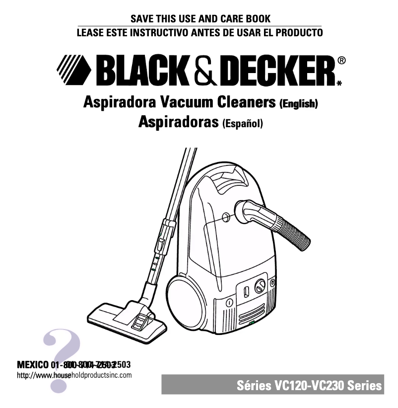 Page 1 de la notice Manuel utilisateur Black & Decker VC230