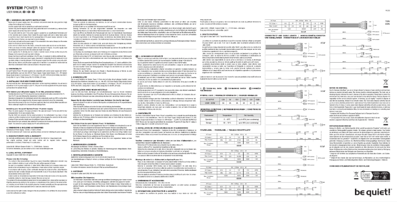 Page 1 de la notice Manuel utilisateur Be Quiet! System Power B10