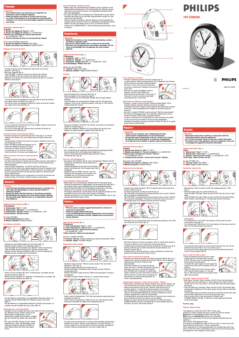 Page 1 de la notice Manuel utilisateur Philips HR5289