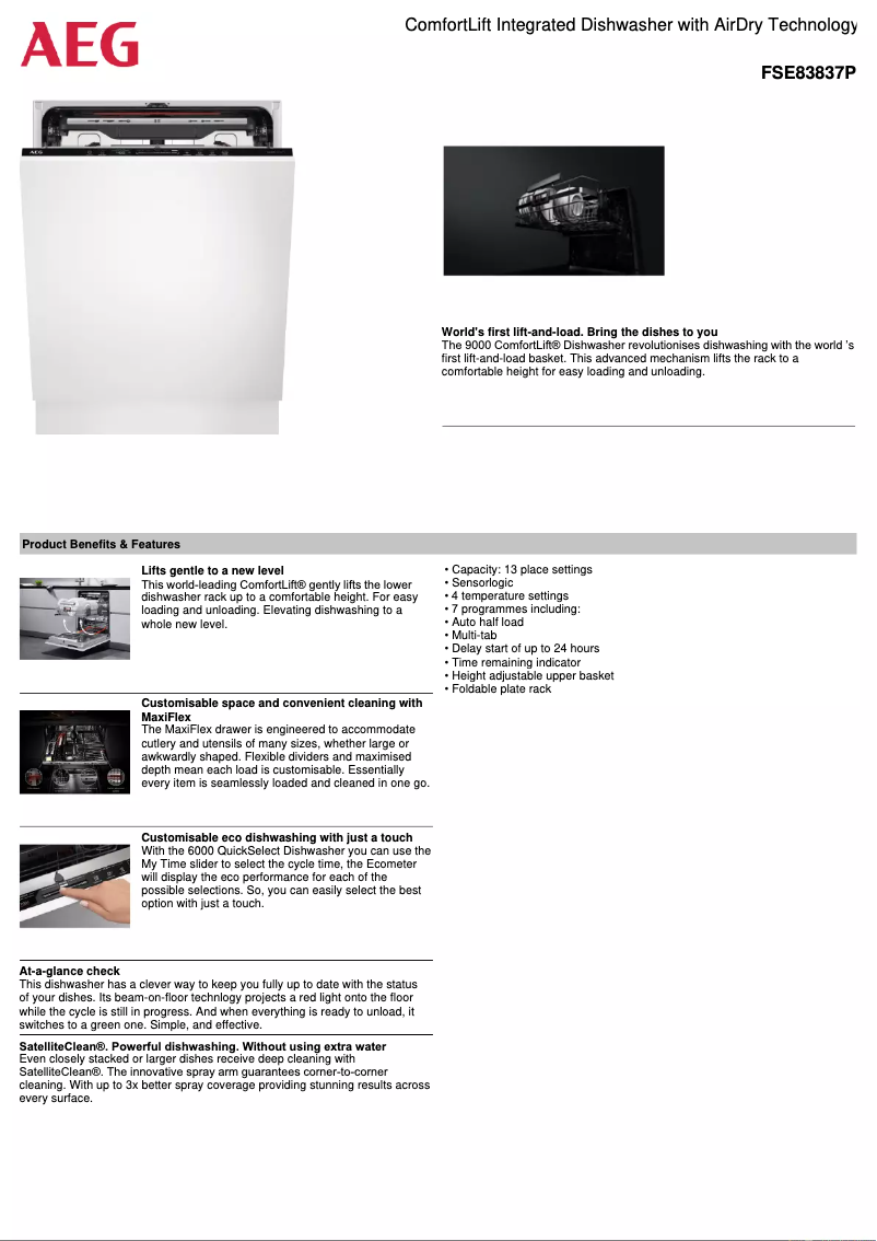 Page n°1 - Fiche technique AEG FSE83837P