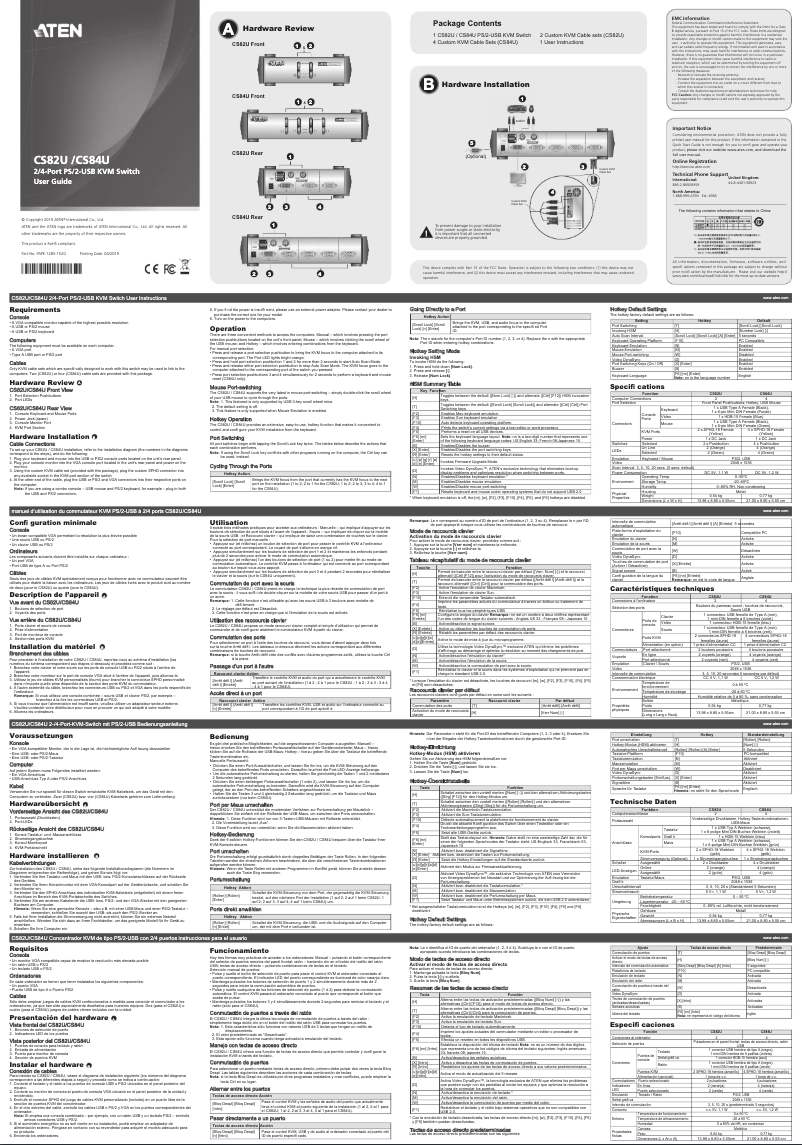 Page 1 de la notice Manuel utilisateur ATen CS82U