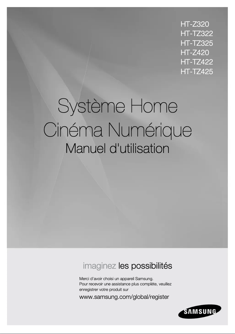 Image de la première page du manuel de l'appareil HT-TZ425