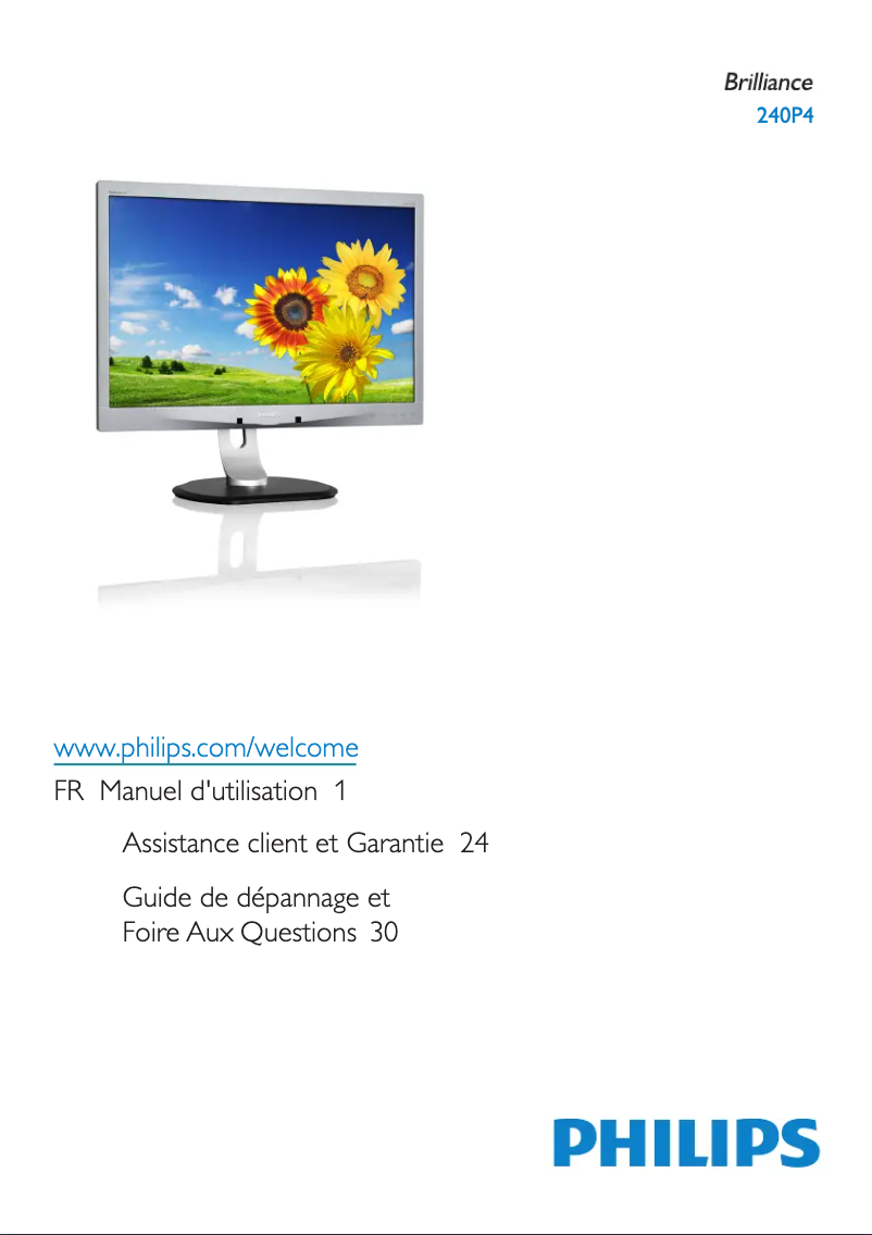 Page n°1 - Manuel utilisateur Philips Brilliance 240P4QPYNS