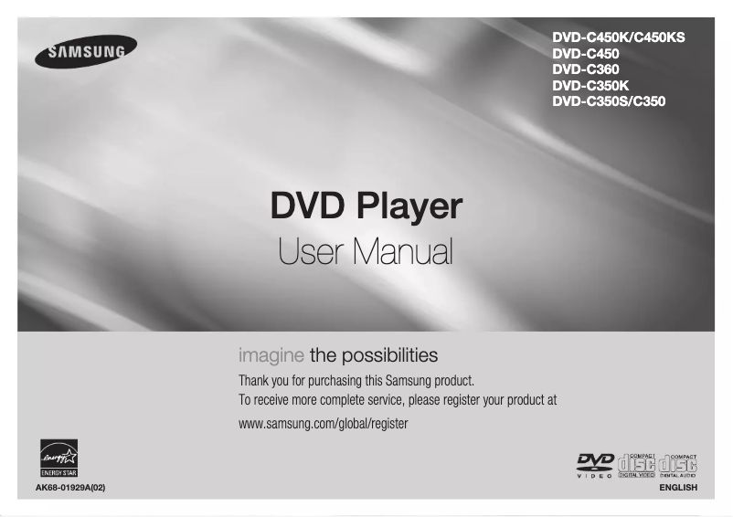 Page 1 de la notice Manuel utilisateur Samsung DVD-C550