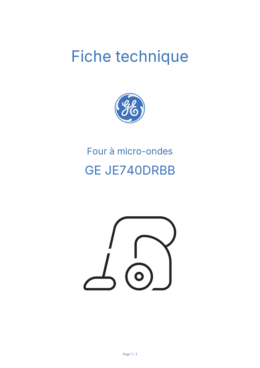 Image de la première page du manuel de l'appareil JE740DRBB
