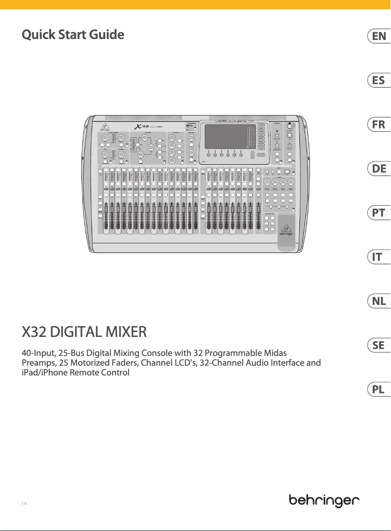 Page n°1 - Guide de démarrage rapide Behringer X32