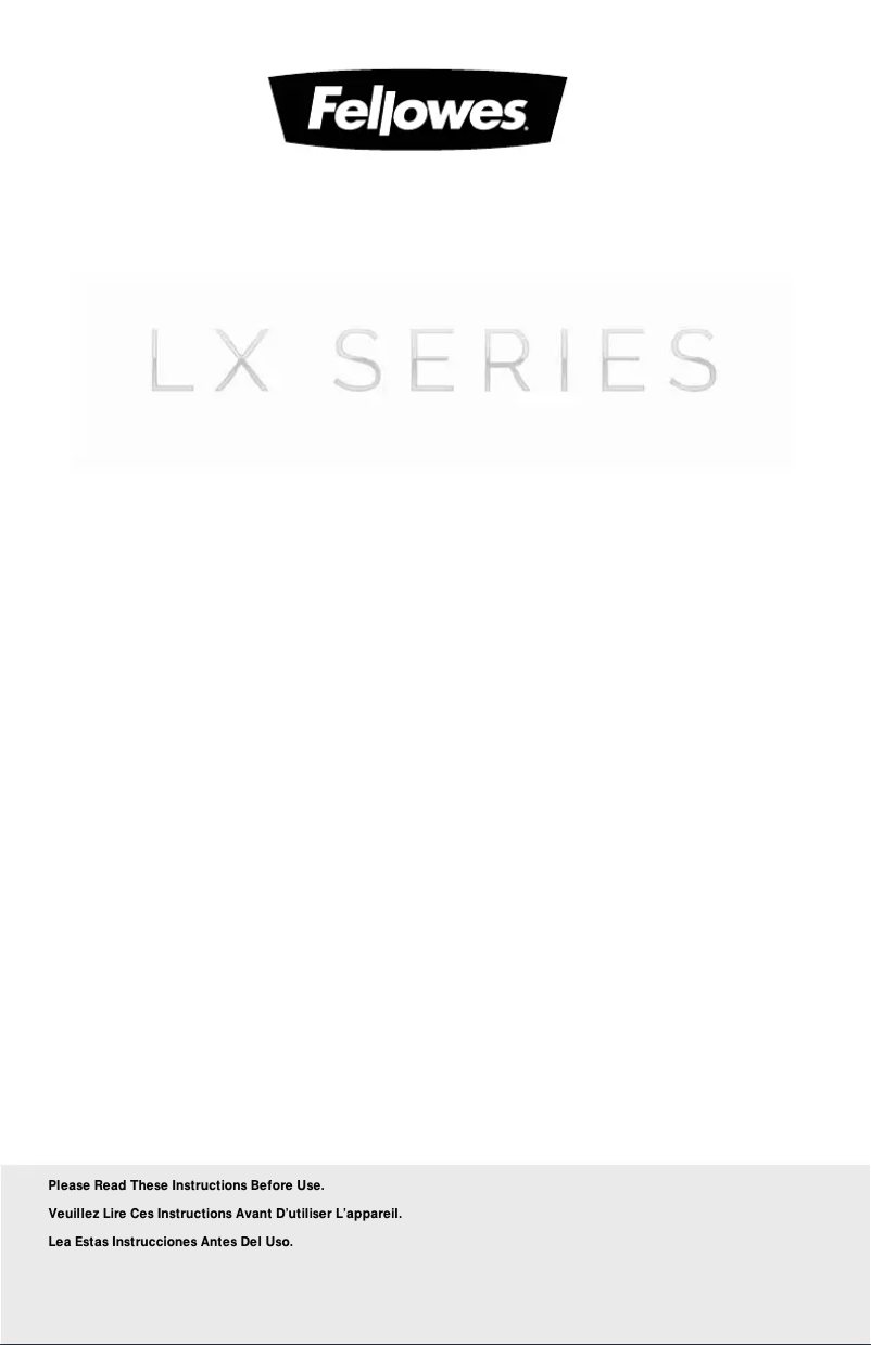 Page n°1 - Manuel utilisateur Fellowes LX190