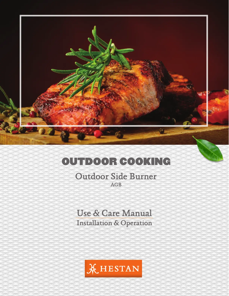 Page 1 de la notice Manuel d'utilisation et d'entretien Hestan AGB122-NG