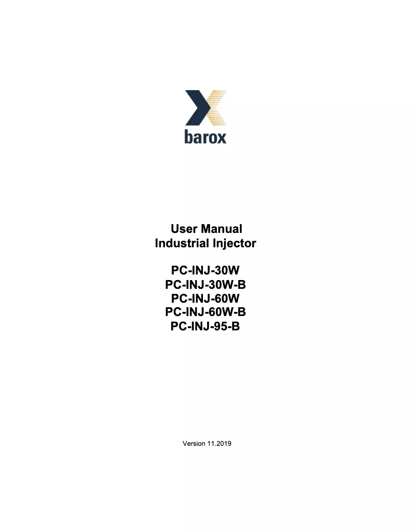 Page n°1 - Manuel utilisateur Barox PC-INJ-30W