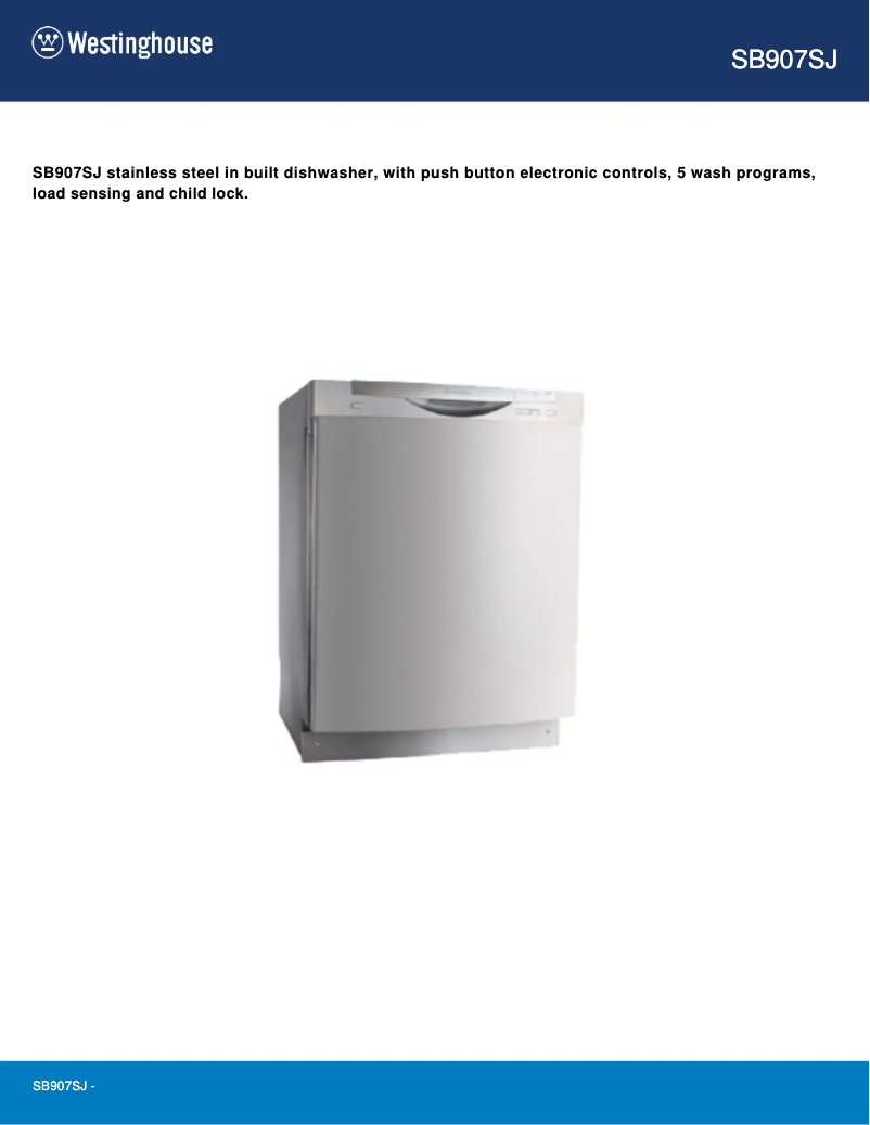 Page 1 de la notice Manuel utilisateur Westinghouse SB907SJ