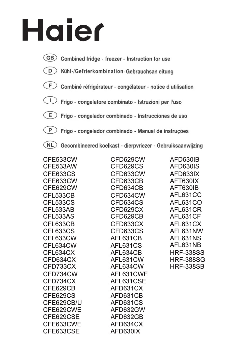 Image de la première page du manuel de l'appareil CFL533CB