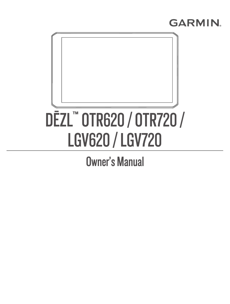 Page 1 de la notice Manuel utilisateur Garmin dēzl OTR720