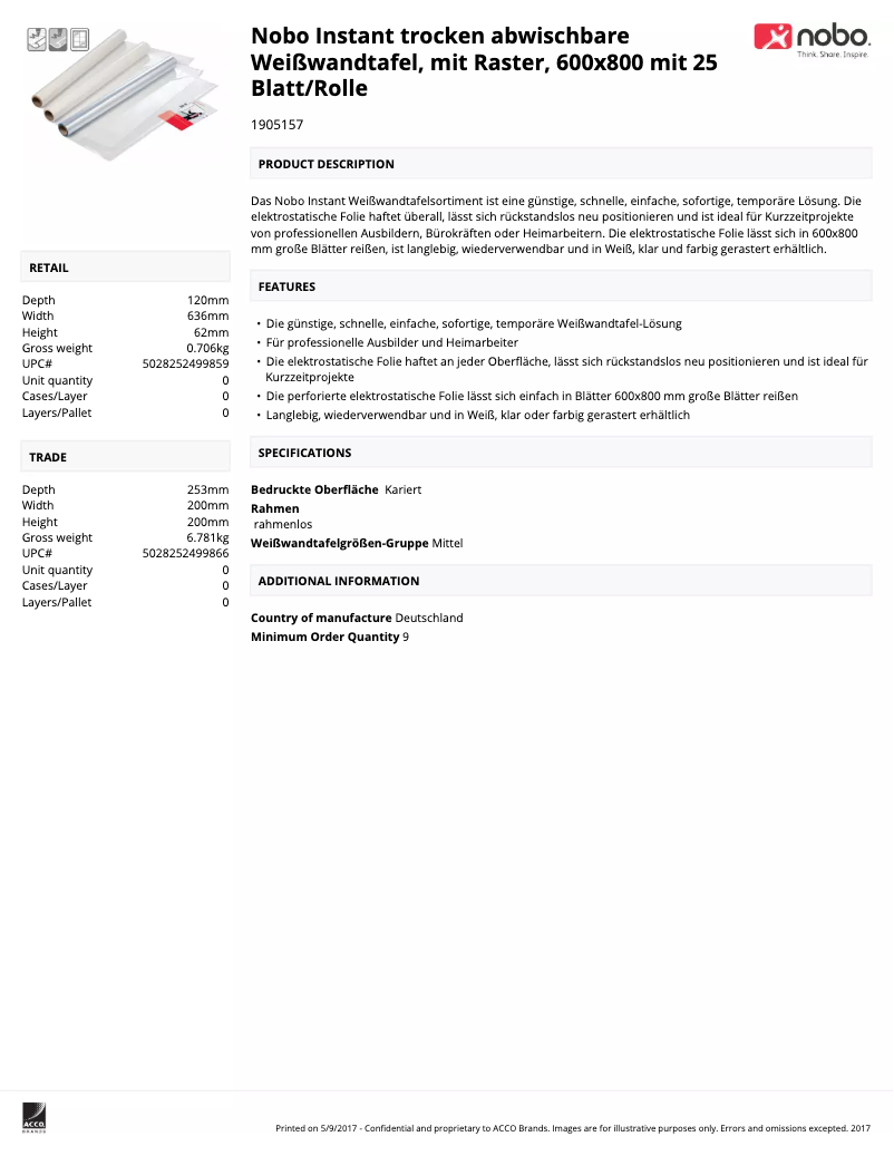 Page 1 de la notice Manuel utilisateur Nobo Instant 1905157