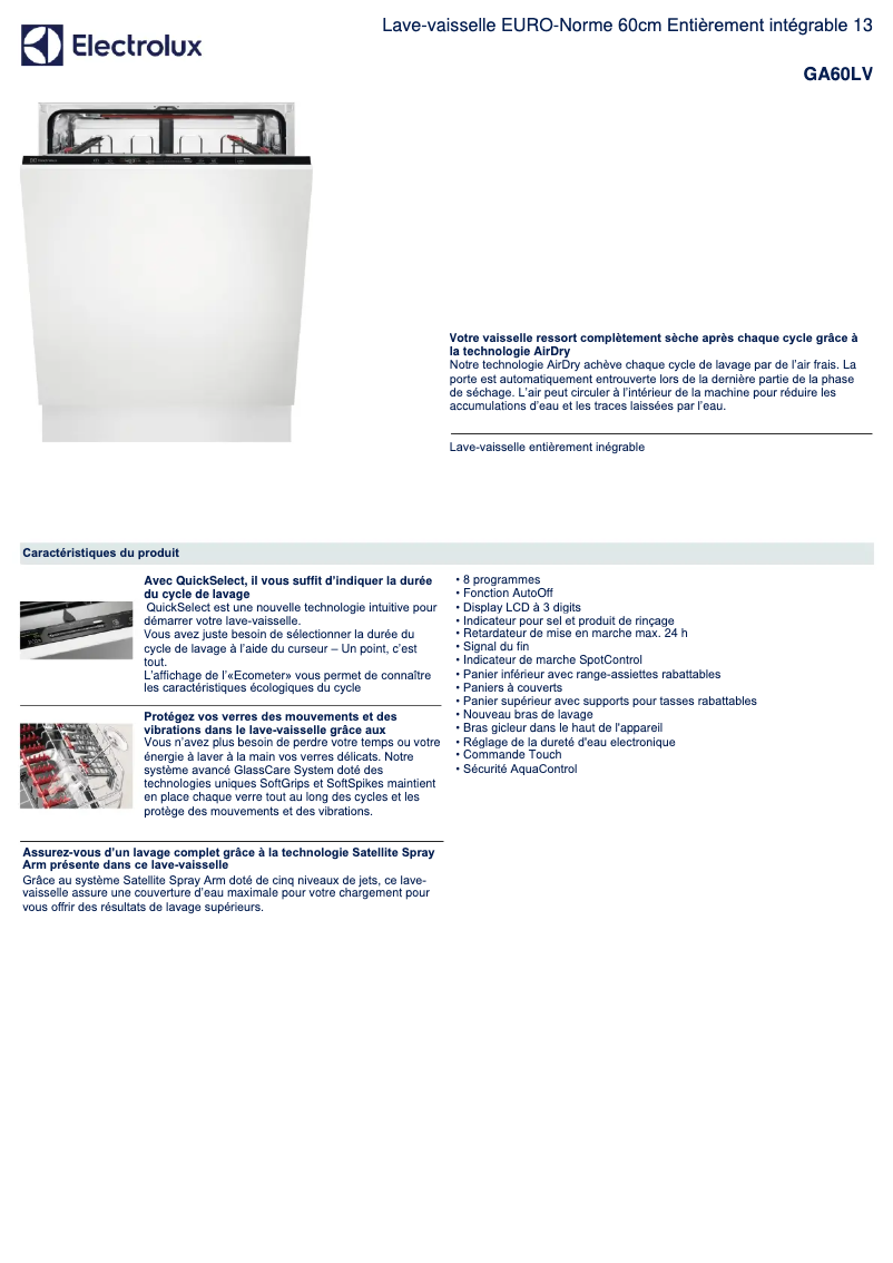 Image de la première page du manuel de l'appareil GA60LV