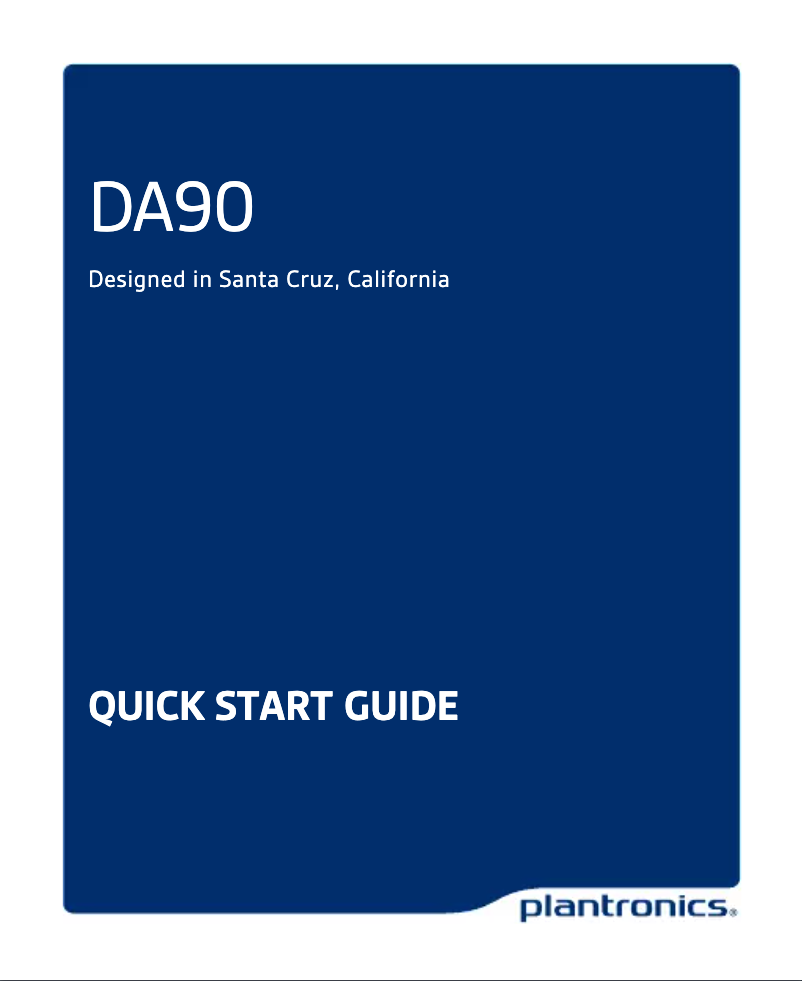 Page 1 de la notice Manuel utilisateur Plantronics DA90