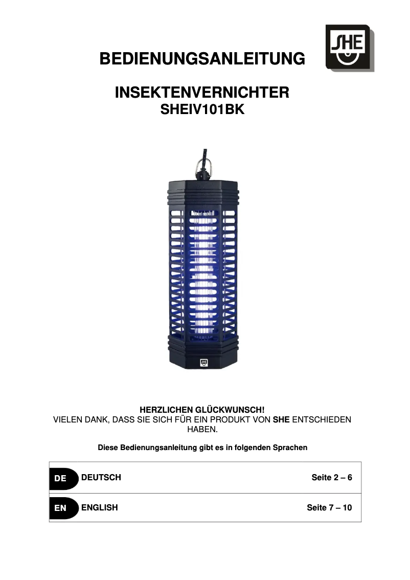 Página 1 del manual Manual de usuario SHE SHEIV101BK