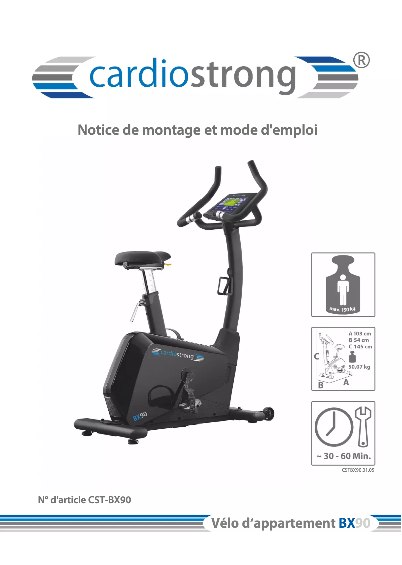 Página 1 del manual Manual de usuario Cardiostrong BX90