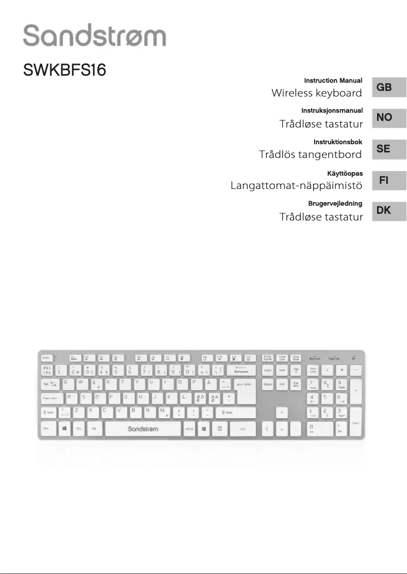 Image de la première page du manuel de l'appareil SWKBFS16