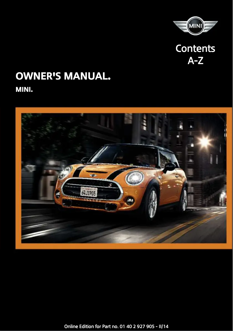 Page 1 de la notice Manuel utilisateur Mini Hardtop (2014)