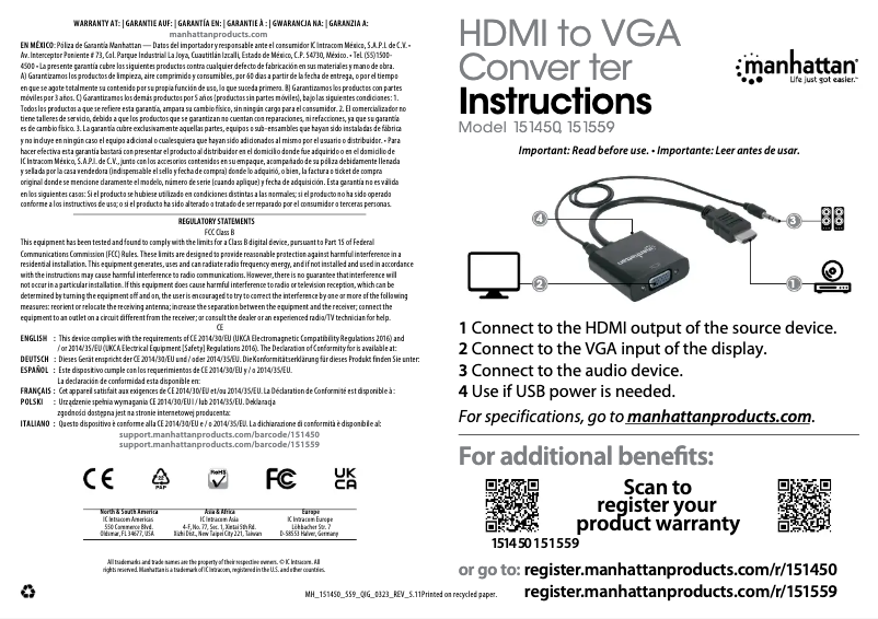 Imagen de la primera página del manual del dispositivo 151559