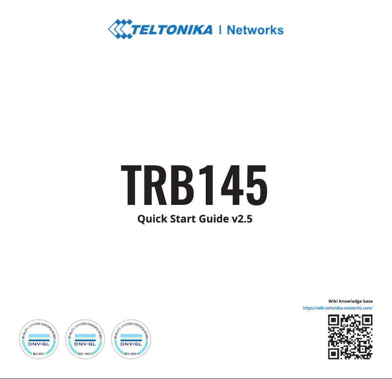 Page n°1 - Guide de démarrage rapide Teltonika TRB145