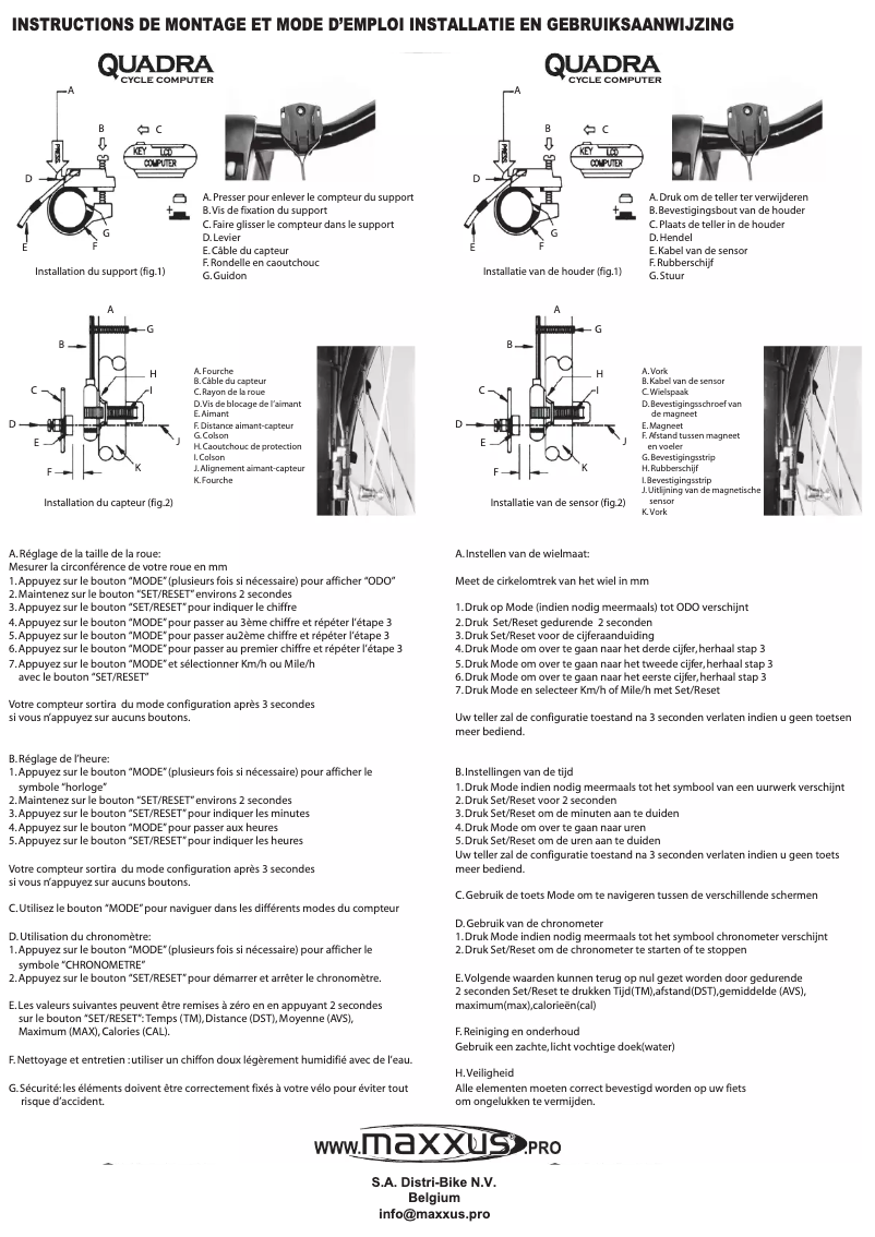 Image de la première page du manuel de l'appareil Quadra