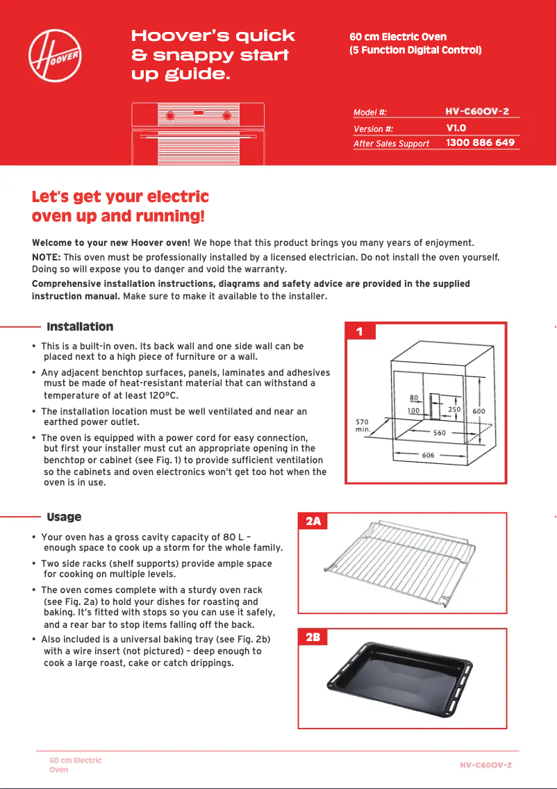 Page n°1 - Manuel utilisateur Hoover HV-C60OV-2W