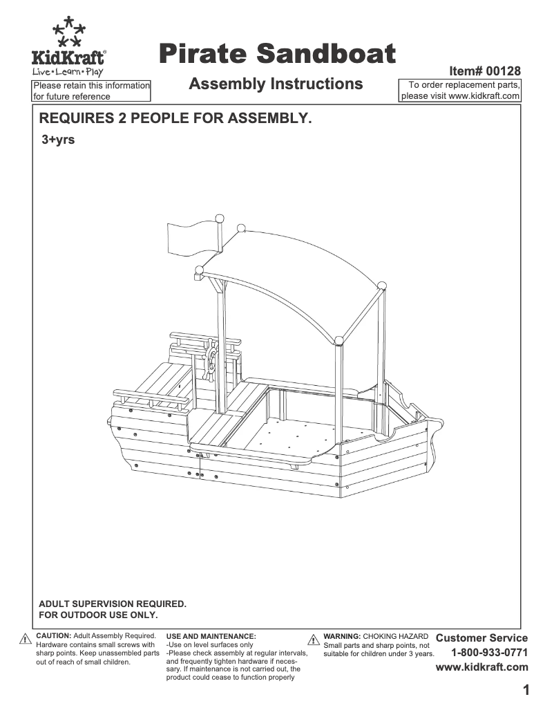 Page 1 de la notice Manuel utilisateur KidKraft Pirate Sandboat