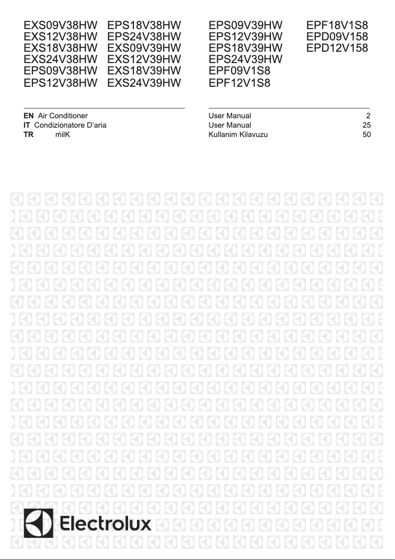 Page 1 de la notice Manuel utilisateur Electrolux EPS12V39HWI