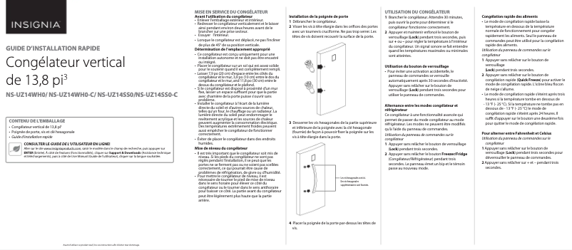 Page 1 de la notice Guide de démarrage rapide Insignia NS-UZ14WH0