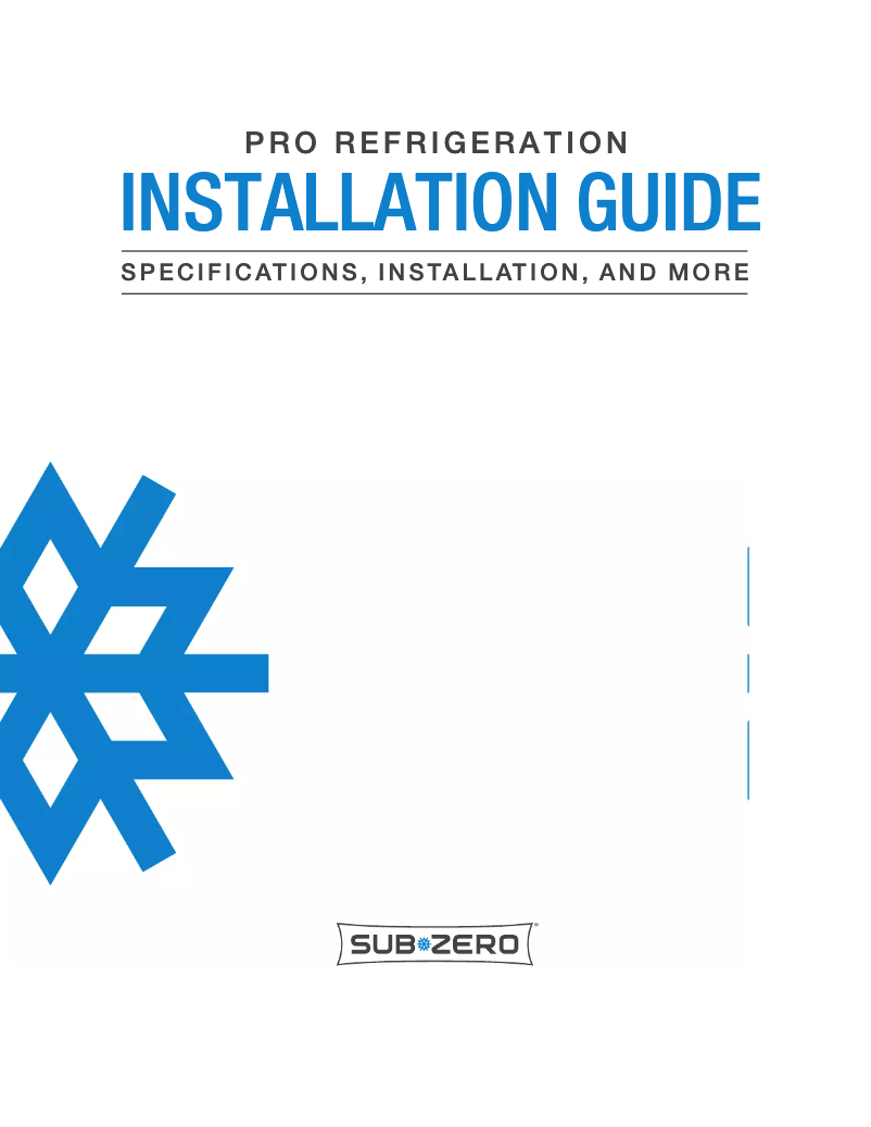 Page n°1 - Guide d'installation Sub-Zero PRO4850