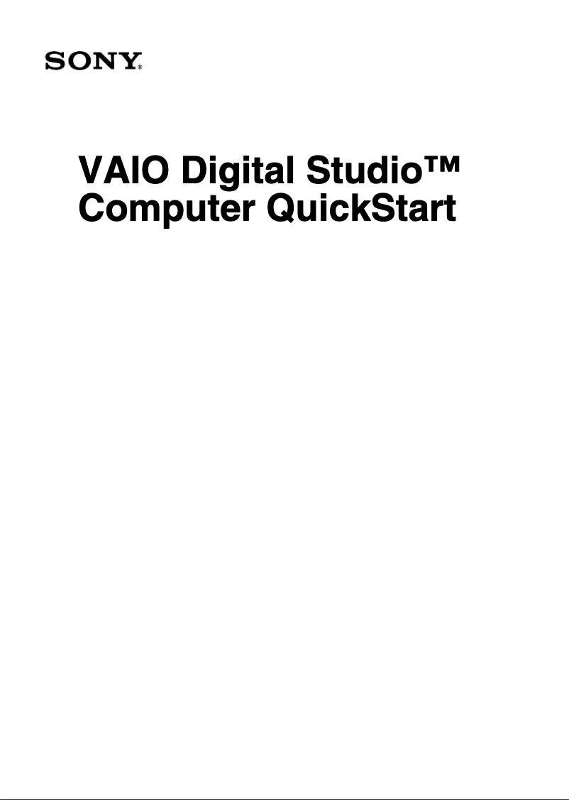 Page n°1 - Guide d'installation Sony Vaio PCV-RX690G