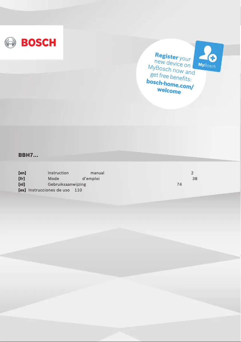 Page n°1 - Manuel utilisateur Bosch Athlet ProAnimal BBH7PET